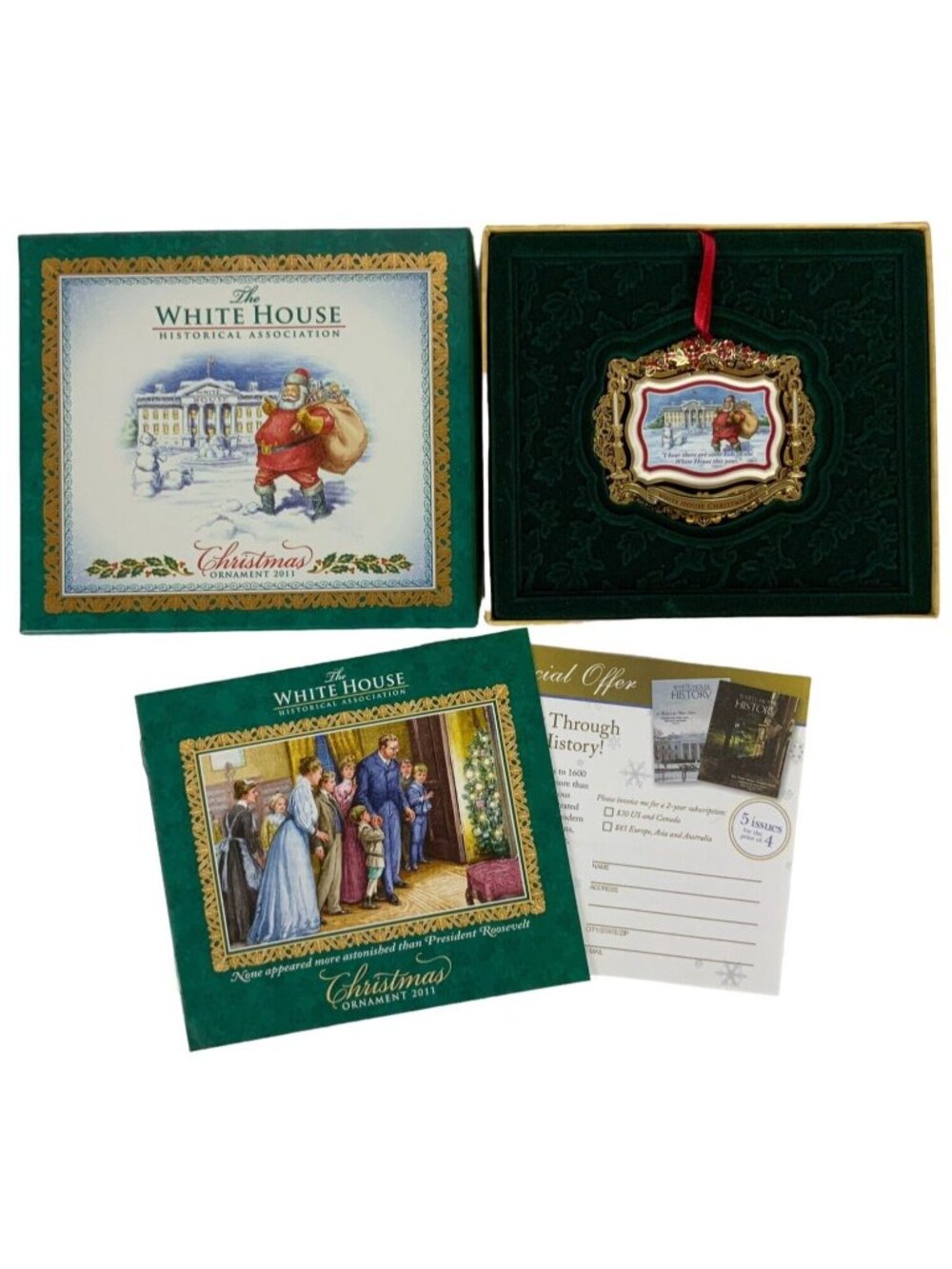 White House Historical Association 2011 Christmas Ornament Theodore Roosevelt